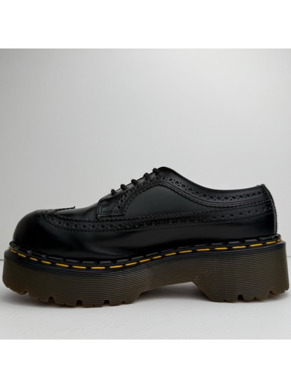 Vintage Dr. Martens England Black Wingtip Envy MIE Platform Steel Oxfords UK 6 - Picture 4 of 16